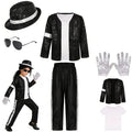 Kids 80s Pop Star Halloween Costume Set – Sequin Dance Performance Outfit
